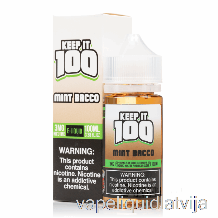 Piparmētru Bacco - Paturiet To 100 - 100 Ml 0mg Vape šķidruma